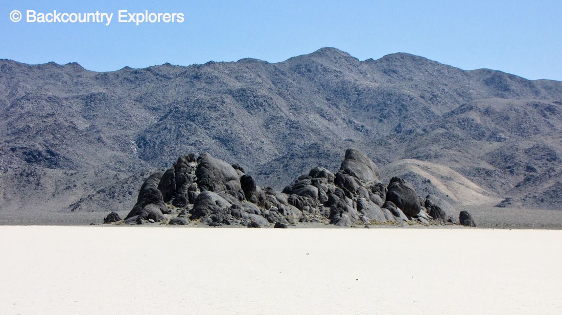Grand stand at racetrack playa in Death Valley.